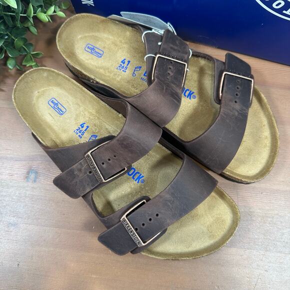 Birkenstock Arizona Soft Footbed Oiled Leather Habana Sandals Size 41 US W10/M8 - Picture 2 of 11